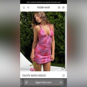 Tiger Mist Vibrant Pink Halter Dress